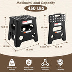 HBTower 13 Inch Folding Step Stool, 450LBS Capacity with Safety Lock, Black