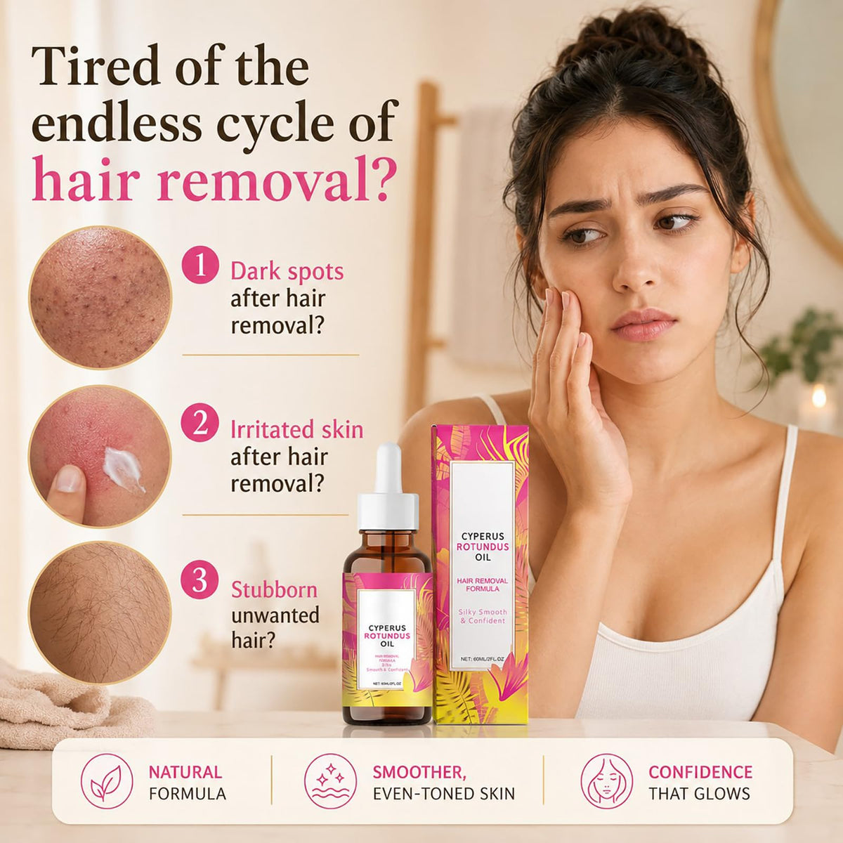 Cyperus Rotundus Oil Hair Removal Oil ， Natural Plant Extract