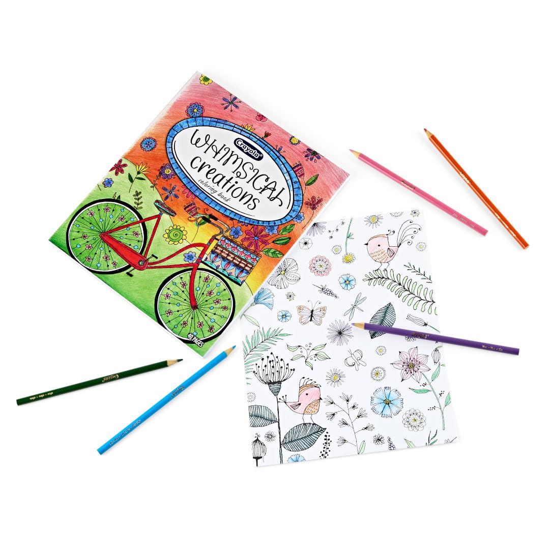 Buy now Crayola Whimsical Creations Coloring Book for Adults (40pgs), Adult Coloring Pages, 8x10, Perforated, Gift for Teens & Adults at indiglob india