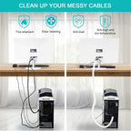Buy now 6.6ft - 4/5 inch White Cable Sleeve, Cable Organizer for Desk PC TV Computer, Wire Protector Cable Wrap Cover, Cord Management for Home Office at indiglob india
