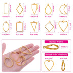 Buy now Shynek 60Pcs Hollow Frame Pendants - Resin Craft Bezels Jewelry Molds for Necklaces and Earrings Making Supplies at indiglob india