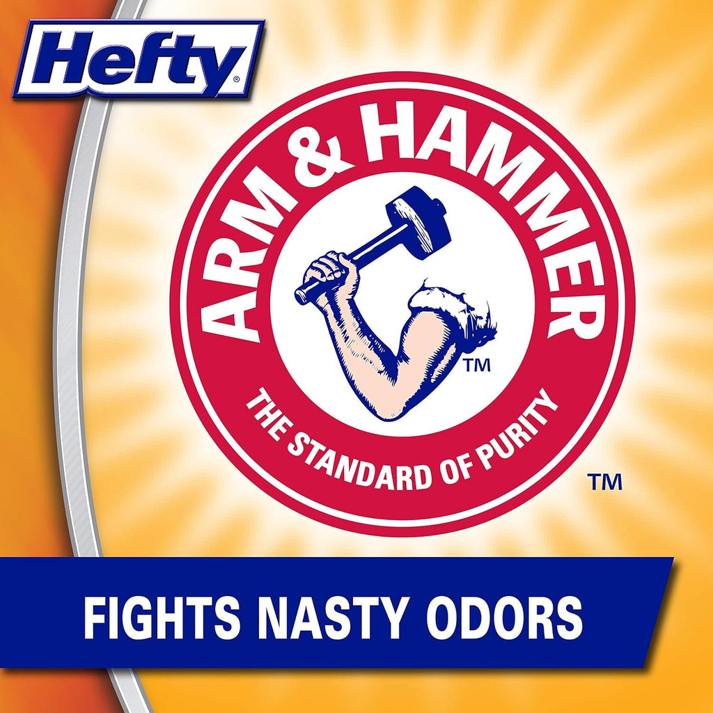 Hefty Small Trash Bags, Flap Tie, Lavender & Sweet Vanilla Scent, 4 Gallon, 26 Count