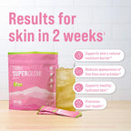 Nello Superglow Powdered Drink Mix, Skin Hydration, Glow & Hair Support, Collagen Peptides, Hyaluronic Acid, Ceramosides, Biotin & Vitamin C, 20 Stick Packs (Paradise Pear)