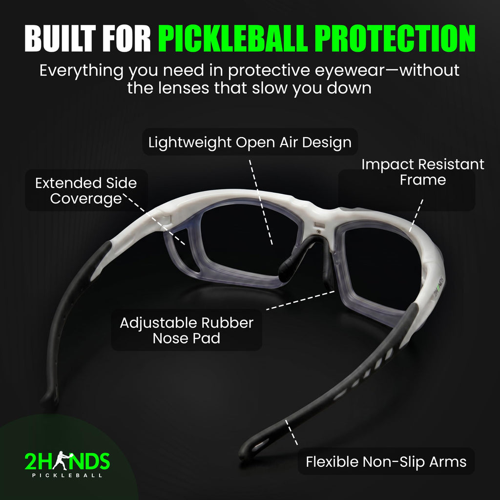 Lens-Free Pickleball Glasses | Pickleball Glasses Without Lenses | Lightweight, Impact-Resistant, Lens-Free Protective Frame for Clear Vision on the Court