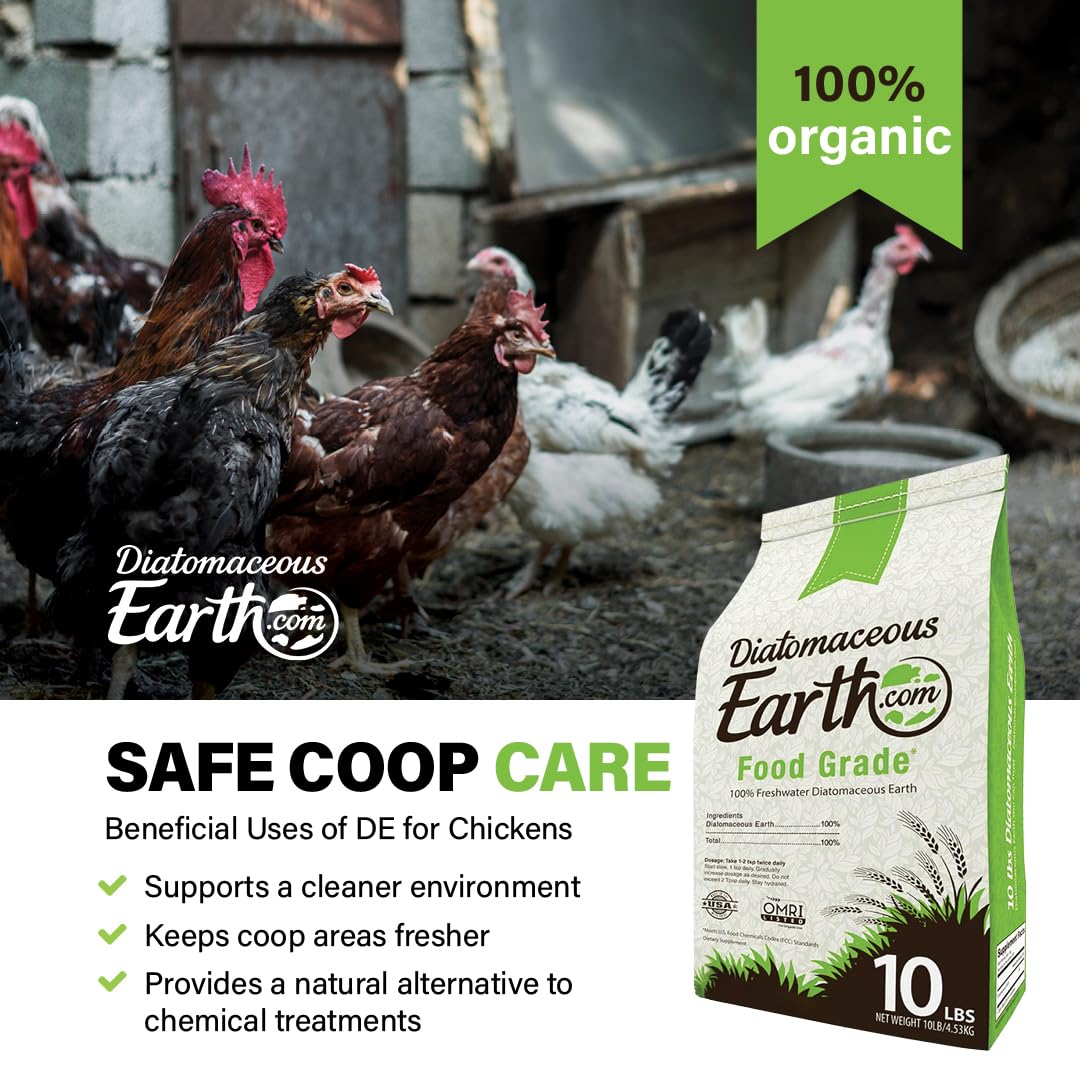 DiatomaceousEarth Food Grade Diatomaceous Earth – 10lb | 100% Organic, All-Natural Powder | Safe for Humans & Pets | OMRI Listed for Organic Use