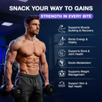 Whey Protein Gummies - High Protein Supplements 10g Per Serving for Muscle & Energy Support, Bone Health - Protein Gummy Rich in Electrolytes, EAA & HMB, Sugar Free, Blueberry Flavor, 120 Count