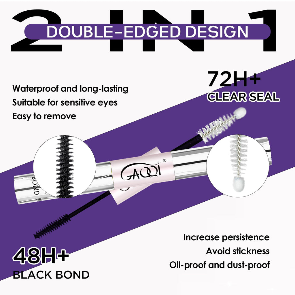 Lash Cluster Glue, Waterproof Bond and Seal Lash Glue, Black - 10ml | Strong Hold 3-7days, Latex-free & Formaldehyde-free, Waterproof, For Cluster/ Individual/ Strip Lashes, Easy to Use