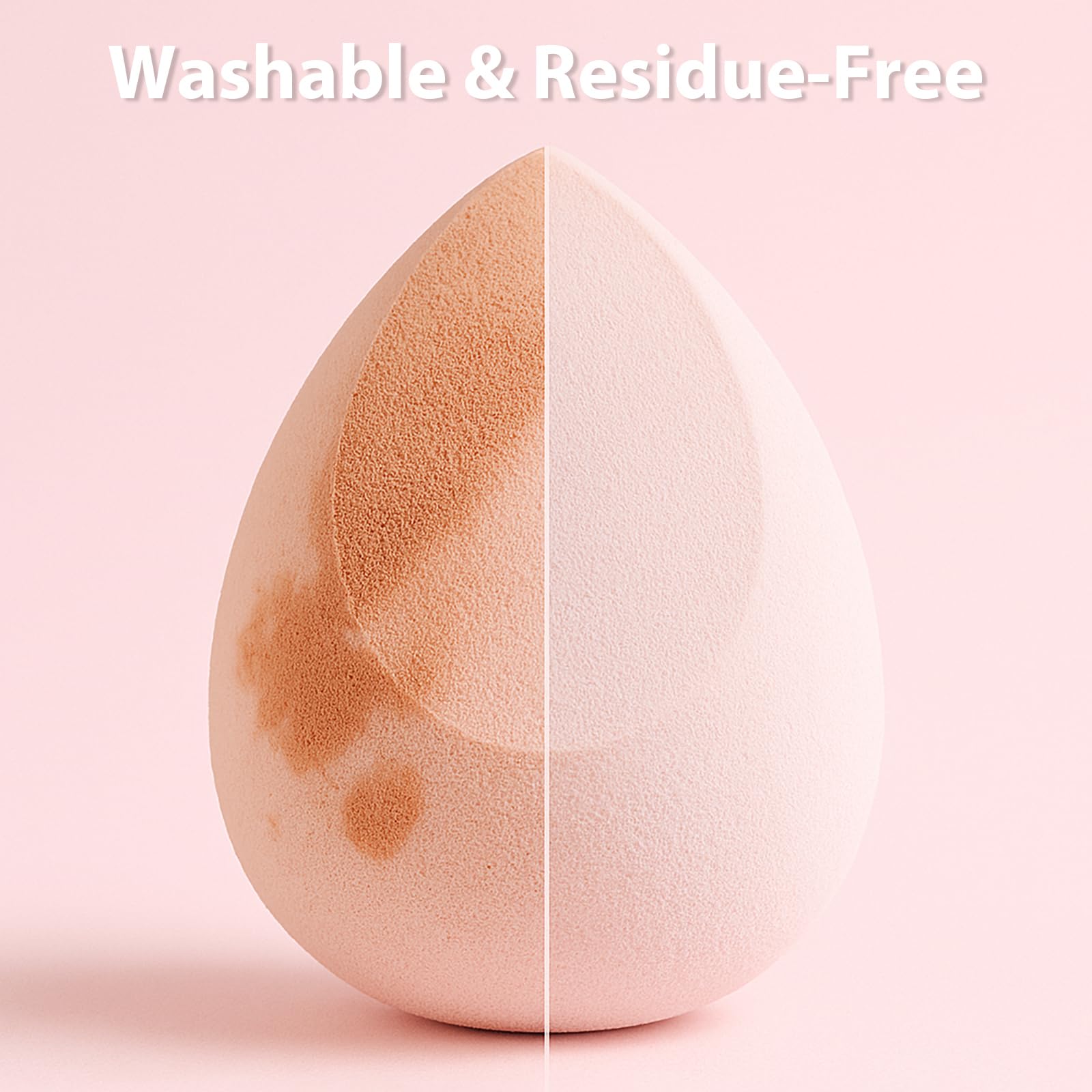 Foonbe Makeup Sponge Set, 7 Pcs Multi Colored Blender Sponges | Liquid Cream Powder Use, Latex Free Vegan & Cruelty-Free, with 1 Mini Sponge, Assorted Beauty Sponge Shapes, Travel Case