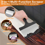Heavy Duty Grill Scraper, 3-in-1 Stainless Steel Griddle Scraper