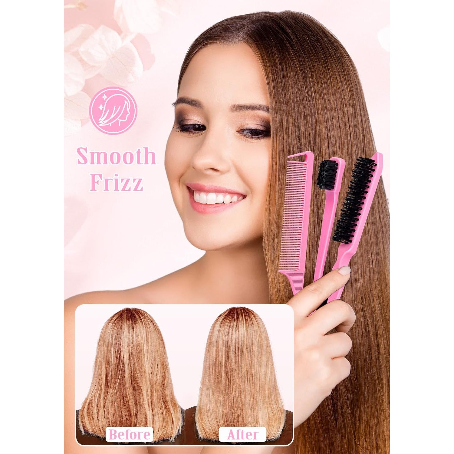Hair Wax Stick & Slick Back Hair Brush – Frizz Control for Women & Kids, Non-Greasy & No Residue – Smooths Flyaways, Creates Sleek Ponytails & Buns – Styling Accessories & Teen Girl Gifts Trendy Stuff