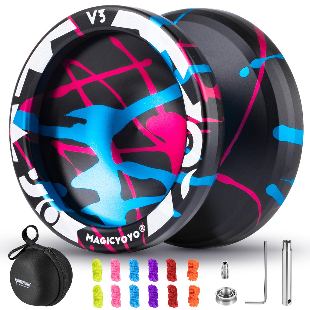 Buy now MAGICYOYO V3 Yoyo for Kids 8-12 or Above, Responsive Yoyo Professional with Dual Function, Professional Trick Yo yo for Adults with 12 Yo-yo Strings, KK Bearing, Bearing Puller, Axle,Case Bag -Black at indiglob india