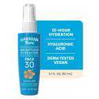 Hawaiian Tropic Weightless Hydration Water Mist for Face SPF 30, 2.1 Fl Oz | Hydrating face mist, Travel size sunscreen for face, Non-aerosol spray application, Contains hyaluronic acid, Non-greasy