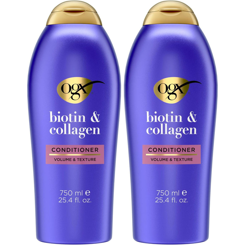 OGX Thick & Full + Biotin & Collagen Volumizing Conditioner, 13 fl oz | Nutrient-Infused, Vitamin B7 Biotin, Gives Hair Volume & Body for 72+ Hours, Sulfate-Free Surfactants