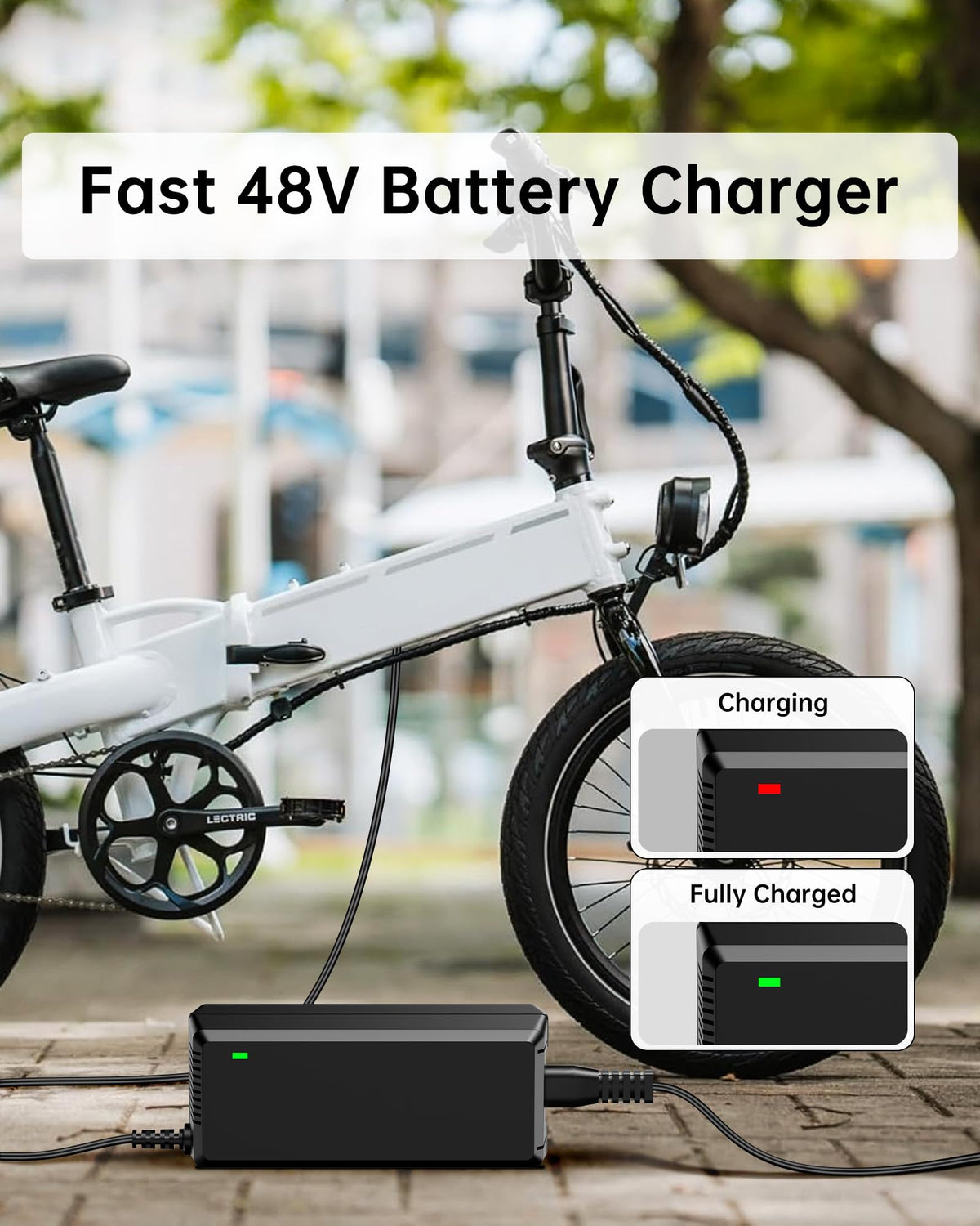 WUKUR 54.6V 2A Electric Scooter Charger 5 Connectors for 48V Lithium Batteries Compatible with Lectric XP 2.0/3.0, for Ecotric City/Beach, for Evercross H5/H7 Ebike, 8.2ft, SGS Safe Ebike Charger
