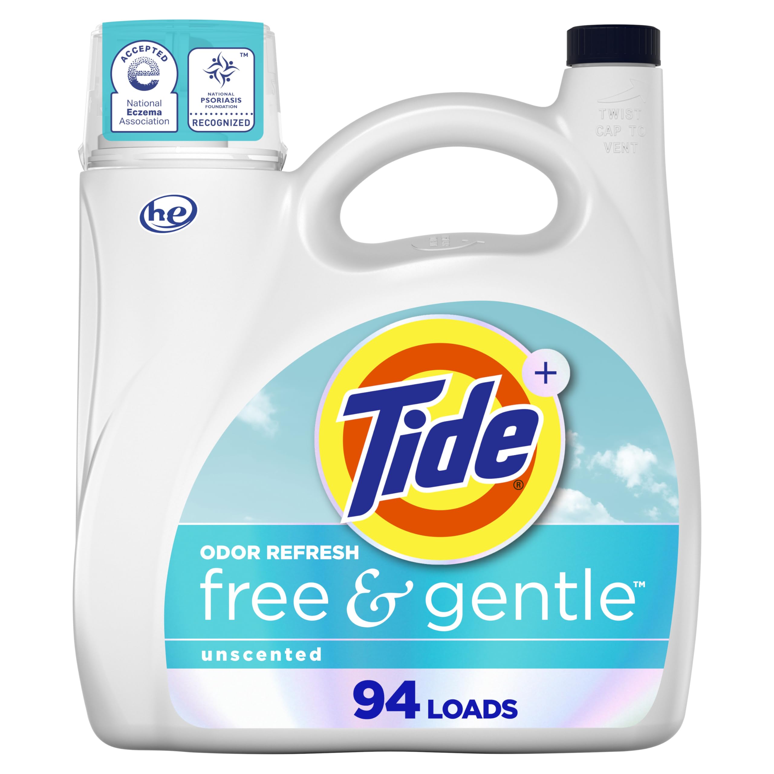 Buy now Tide Free and Gentle Odor Refresh Laundry Detergent Liquid, 94 Count, 132 fl oz, Hypoallergenic Laundry Detergent at indiglob india