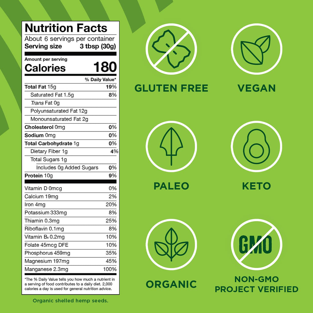 Buy now Manitoba Harvest Organic Hemp Hearts, Shelled Hemp Seeds - 7oz - 10g Plant Protein & 12g Omega 3 & 6 per 30g serving - Easy-to-Digest seeds with 9 Essential Amino Acids - Gluten Free, Vegan, Non-GMO at indiglob india