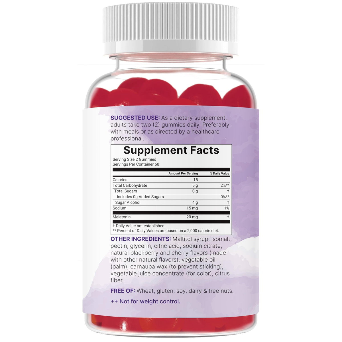 Micro Ingredients Melatonin 20mg Gummies for Adults, 120 Count | Sleep Aid 10mg Melatonin per Gummy | Sugar Free BlackBerry Cherry Flavor | No Drug + Non-Habit-Forming | Non-GMO, Gluten Free
