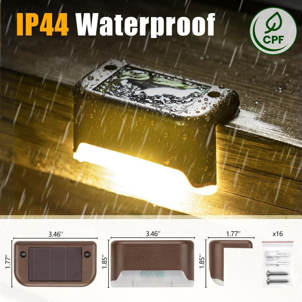 Buy now SOLPEX Solar Deck Lights Outdoor 16 Pack, Solar Step Lights Waterproof Led Solar lights for Outdoor Stairs, Step , Fence, Yard, Patio, and Pathway(Warm White) at indiglob india