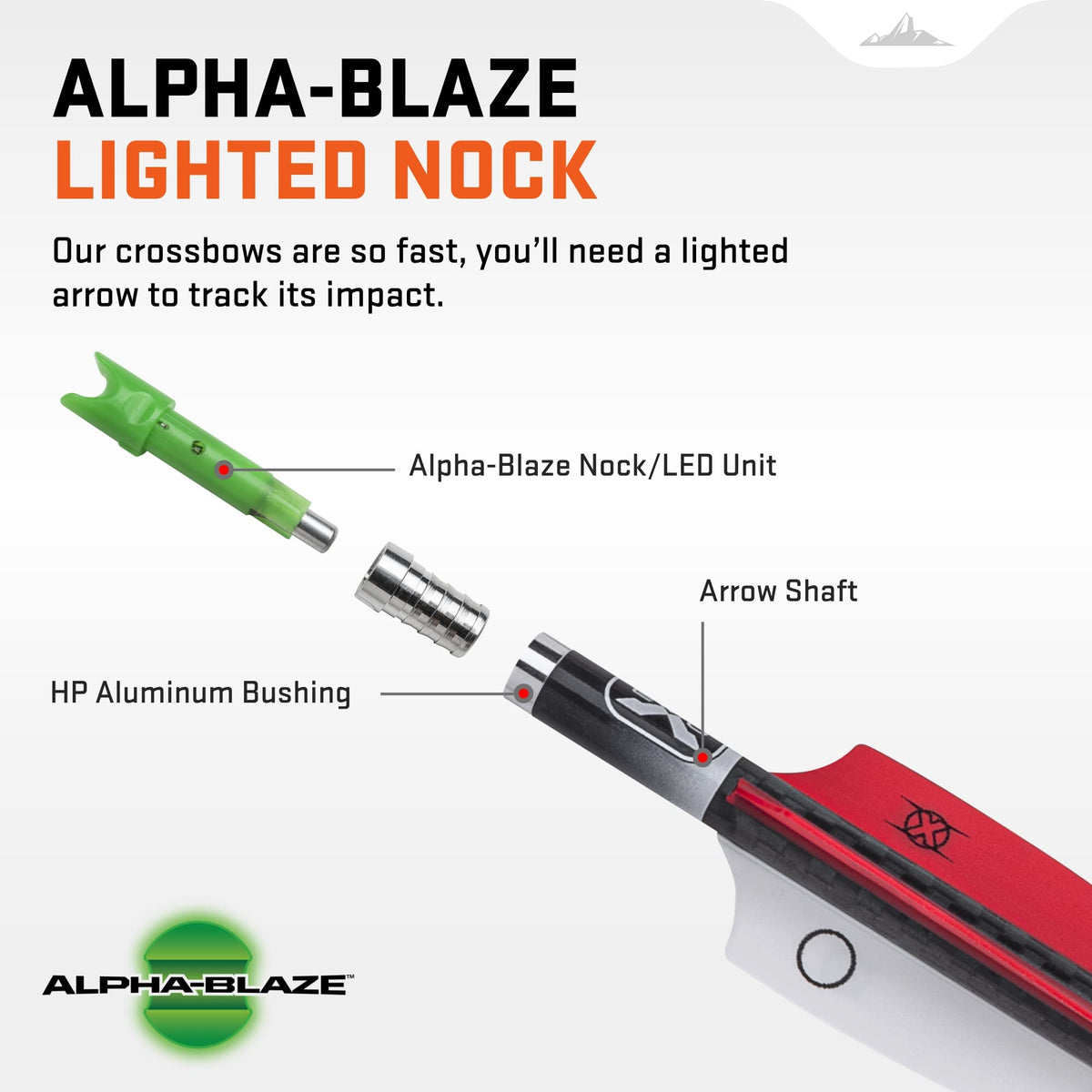 Wicked Ridge by TenPoint Match 400 - Lighted 20” Carbon Crossbow Arrows (Pack of 3) - 400-Grains, .004” Straightness - With Alpha-Blaze Lighted Nock & Alpha-Nock HP - Essential for Crossbow Hunting