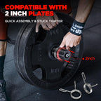 TEEMOO Olympic EZ Curl Barbell Bar, 47" Curl Bar for 2 inch Weight Plates