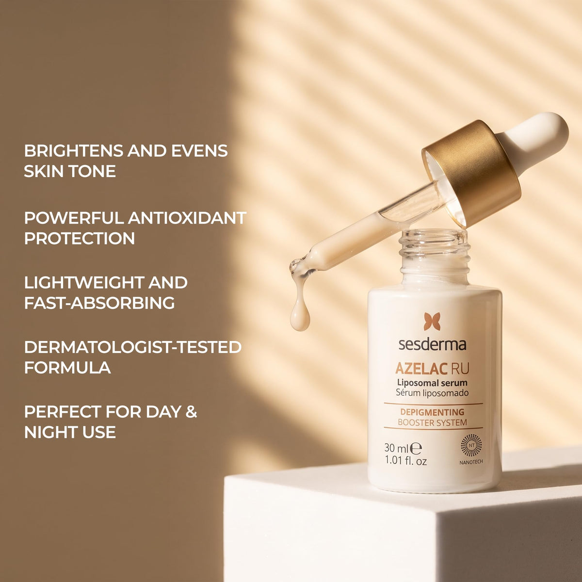 Sesderma AZELAC RU Liposomal Facial Serum 1.0 fl. Oz for Sun Spots, Age Spots and Hyperpigmentation