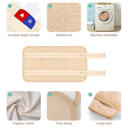 4 Pcs Castor Oil Pack Wrap Organic Cotton for Liver Detox, Stomach, Belly, Neck, Breast & Entire Body, Reusable Pads Kit for Hot/Cold Compress with Adjustable Elastic Strap, Waterproof & Anti Oil Leak