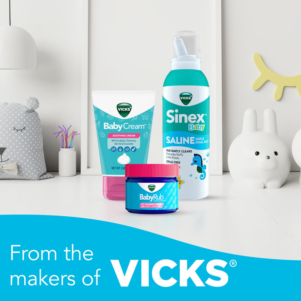 Buy now VICKS Sinex Baby Saline Nasal Spray, Drug Free Gentle Nasal Mist, Instantly Clears Everyday Stuffy Little Noses, Soothes & Hydrates, Safe For Daily Use, Gentle For All Ages, 5 OZ x 2 at indiglob india