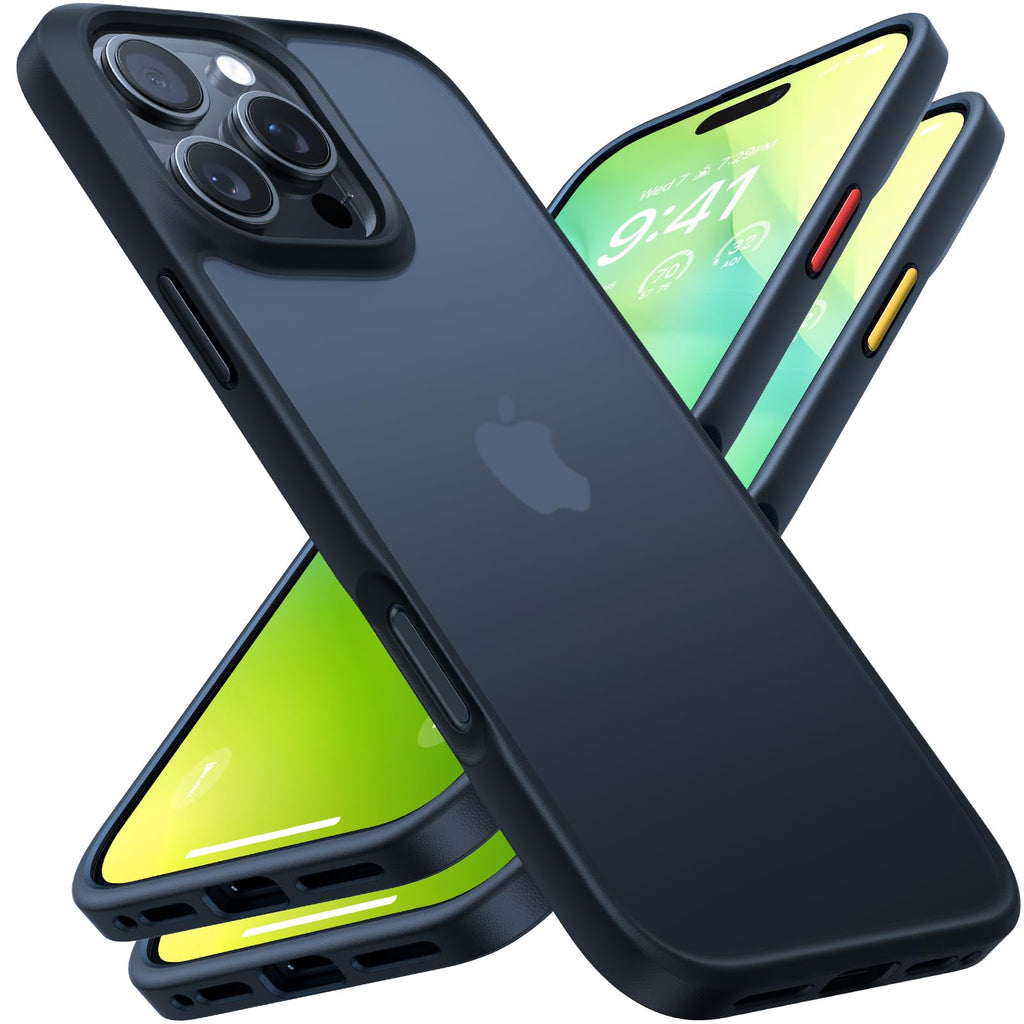 Buy now TORRAS Tough Shockproof for iPhone 13 Pro Case, [Military-Grade Drop Tested] Ultra-Durable Matte Hard PC Back with Soft Silicone Edge Slim Protective for iPhone 13 Pro Phone Case,Translucent Black at indiglob india