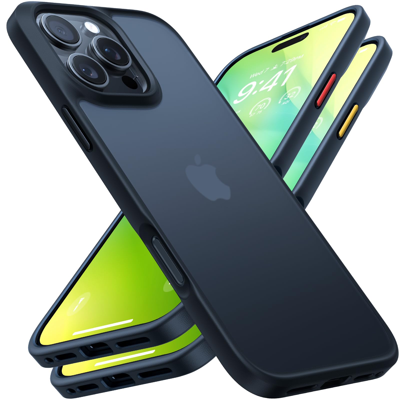 Buy now TORRAS Tough Shockproof for iPhone 13 Pro Case, [Military-Grade Drop Tested] Ultra-Durable Matte Hard PC Back with Soft Silicone Edge Slim Protective for iPhone 13 Pro Phone Case,Translucent Black iPhone 16 Pro Max 6.9'' Black at indiglob india