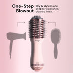 L'ANGE HAIR Le Volume 2-in-1 Titanium Blow Dryer Brush | Frizz Control Blowout Hair Dryer Brush for Drying and Styling | Volumizing Hot Air Styler for All Hairstyles | Oval Barrel | Blush - 75mm