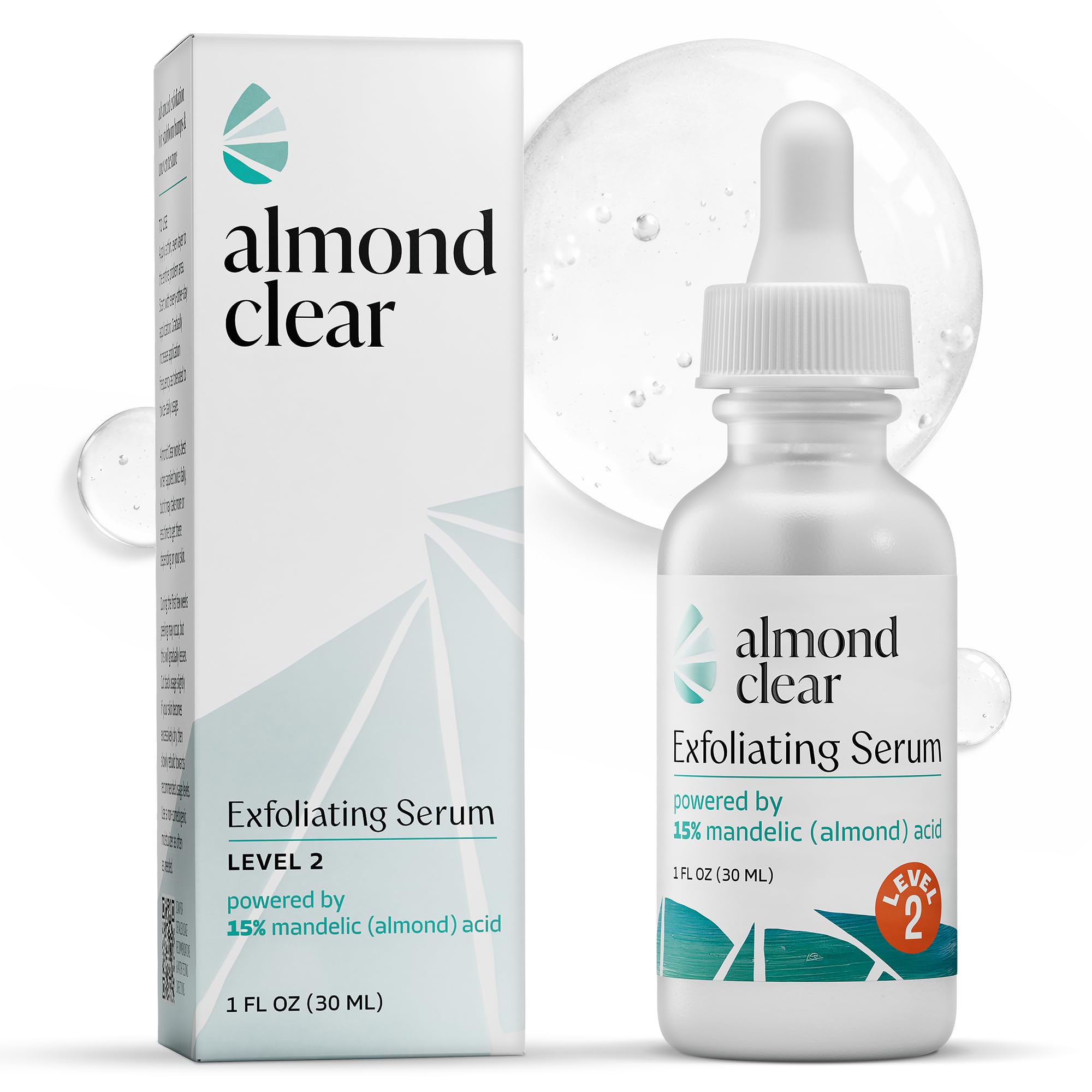 Almond Clear Mandelic Acid Level 2 Serum – Extra Strength Treatment for Body Acne, Folliculitis, and Ingrown Hairs – Buttocks Clearing Dark Spot Remover – 1 Fl Oz