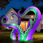 GOOSH 7.2 FT Long Inflatables Octopus Holiday Outdoor Decorations Blow Up Yard with Built-in LEDs for Vacation Garden Lawn Indoor Party Decor