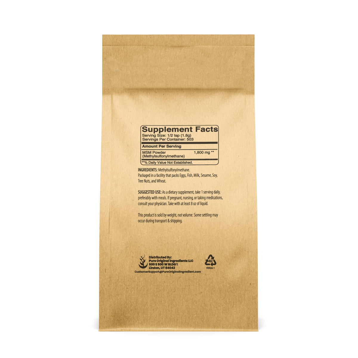 Pure Original Ingredients, Methylsulfonylmethane Powder, 2 Lb