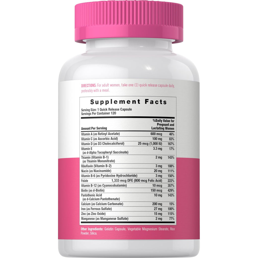 Carlyle Prenatal Vitamins for Women | 120 Capsules | Multivitamin and Mineral Formula with Folic Acid | Non-GMO and Gluten Free Supplement | For Her