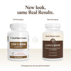 Real Mushrooms Lion's Mane Capsules, Brain, Focus and Cognition, 120ct | Organic Lion's Mane Extract for Wellness, Focus, Clarity Support, Vegan Non-GMO Powder, Daily Use, Verified Beta Glucans