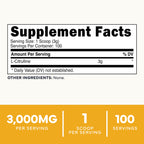 Type Zero L-Citrulline Powder, 3000mg Pump Pre Workout, 100 Servings