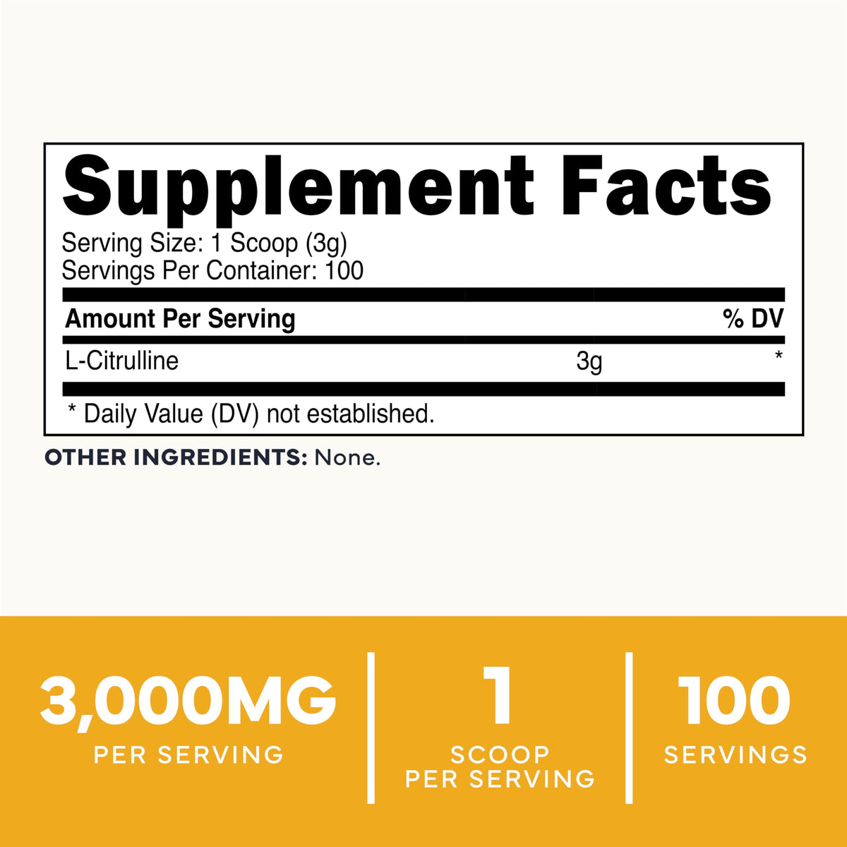 Type Zero L-Citrulline Powder, 3000mg Pump Pre Workout, 100 Servings