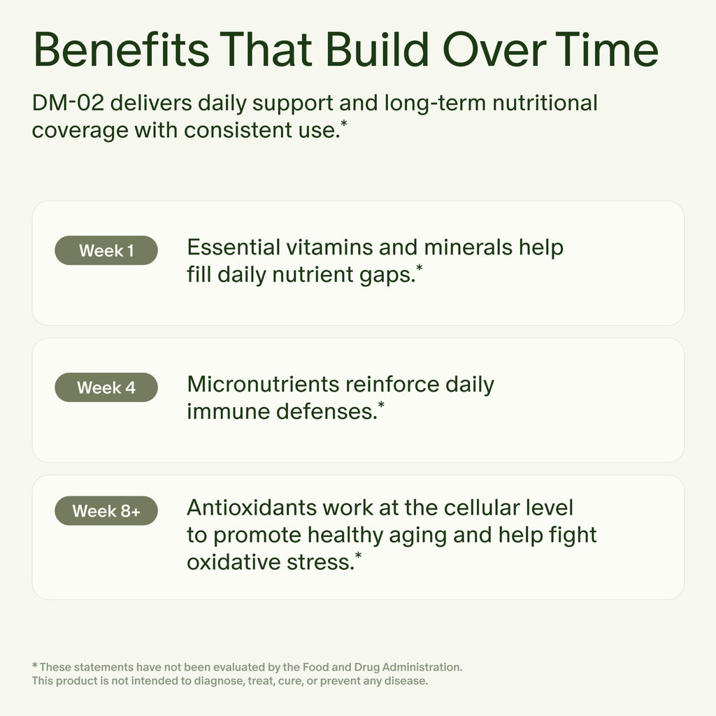 Seed DM-02 Daily Multivitamin - for Adults - 30-Day Supply with Jar | 100% DV Nutrition - 20 Essential Vitamins & Minerals - Immune, Bone, Hair, Skin & Nail Health - Vegan Capsules