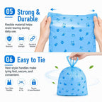 Odor Sealing Cat Litter Poop Clump Pick-Up Bags with Handles Scoop Tie Bags Dog Waste Bag, Leak Proof Pet Disposal, Unscented, 100 bags