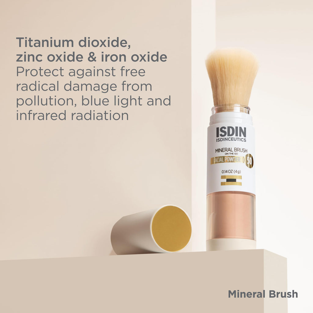 ISDIN Isdinceutics Mineral Brush-On Powder Sunscreen SPF 50, 0.14 oz