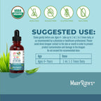 MARYRUTH'S Kids Focus & Attention Drops, USDA Organic Drops, 30 Servings | USDA Organic, Ginkgo Biloba, Rhodiola Root & Licorice Root, Adaptogenic, Vegan