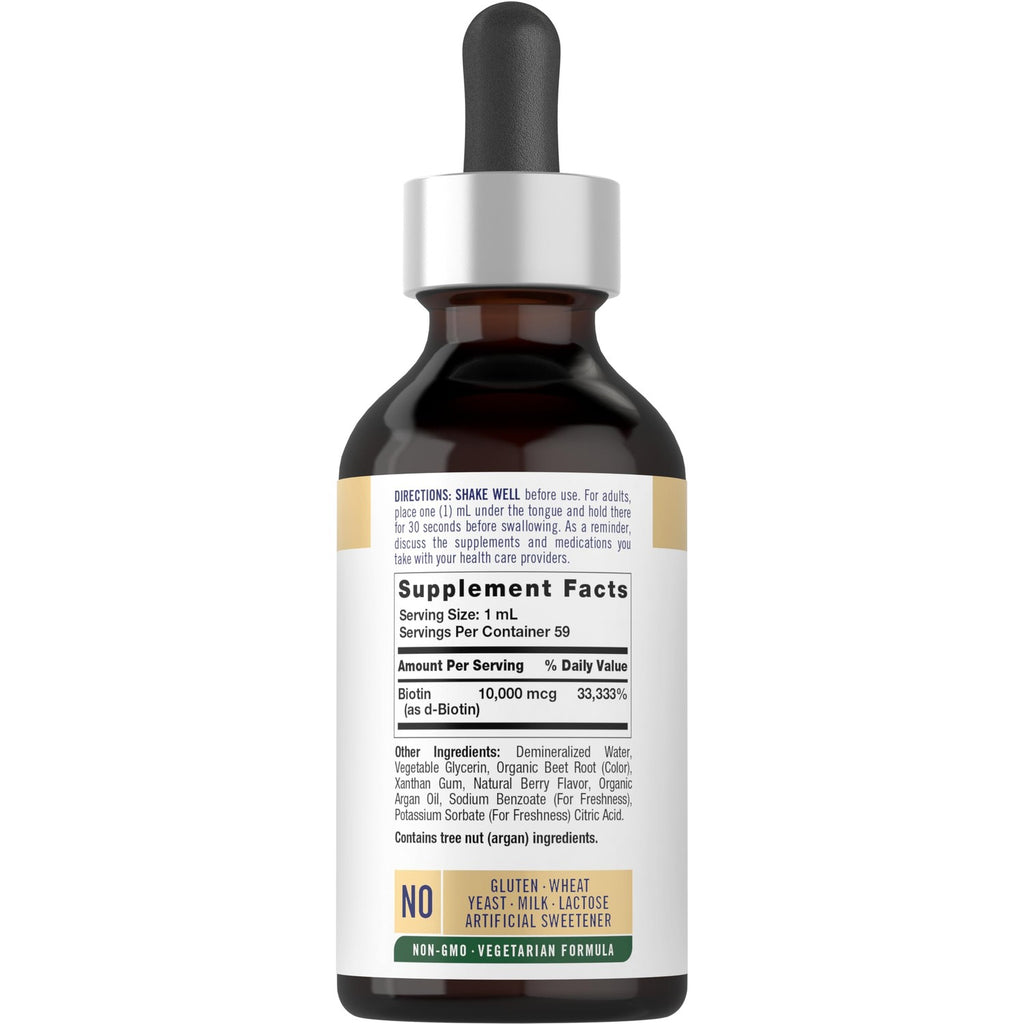 Carlyle Liquid Biotin 10000mcg | 2 oz | Extra Strength Drops