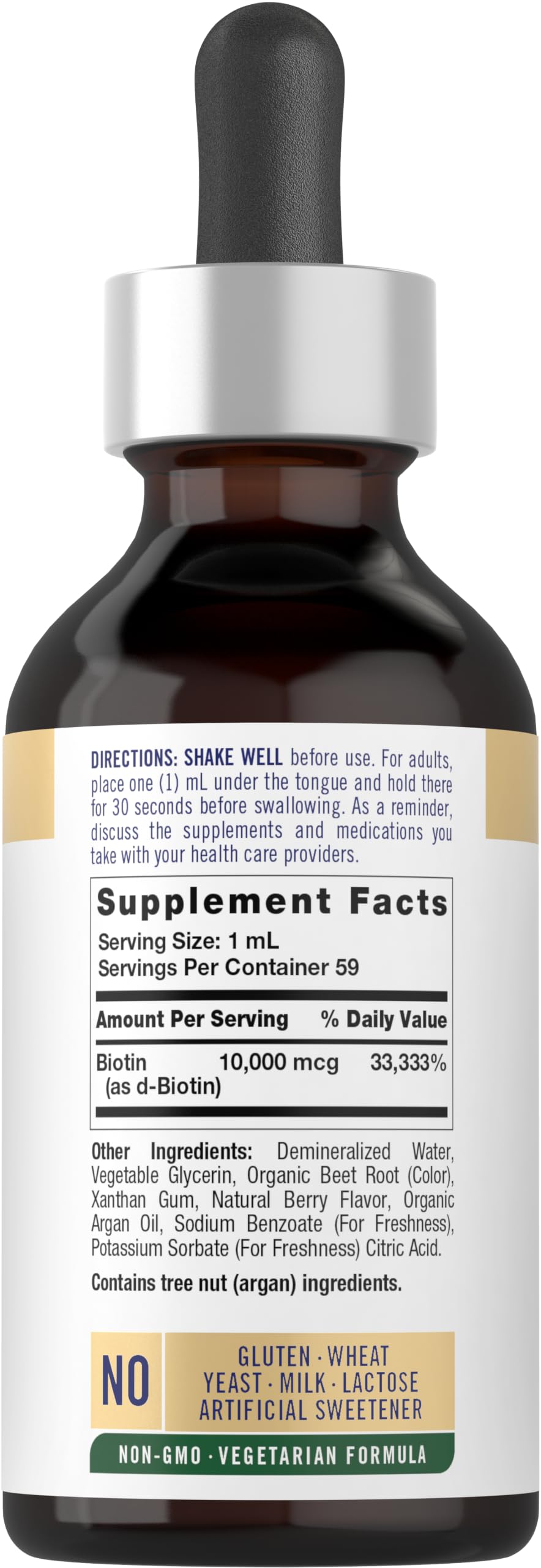 Carlyle Liquid Biotin 10000mcg | 2 oz | Extra Strength Drops
