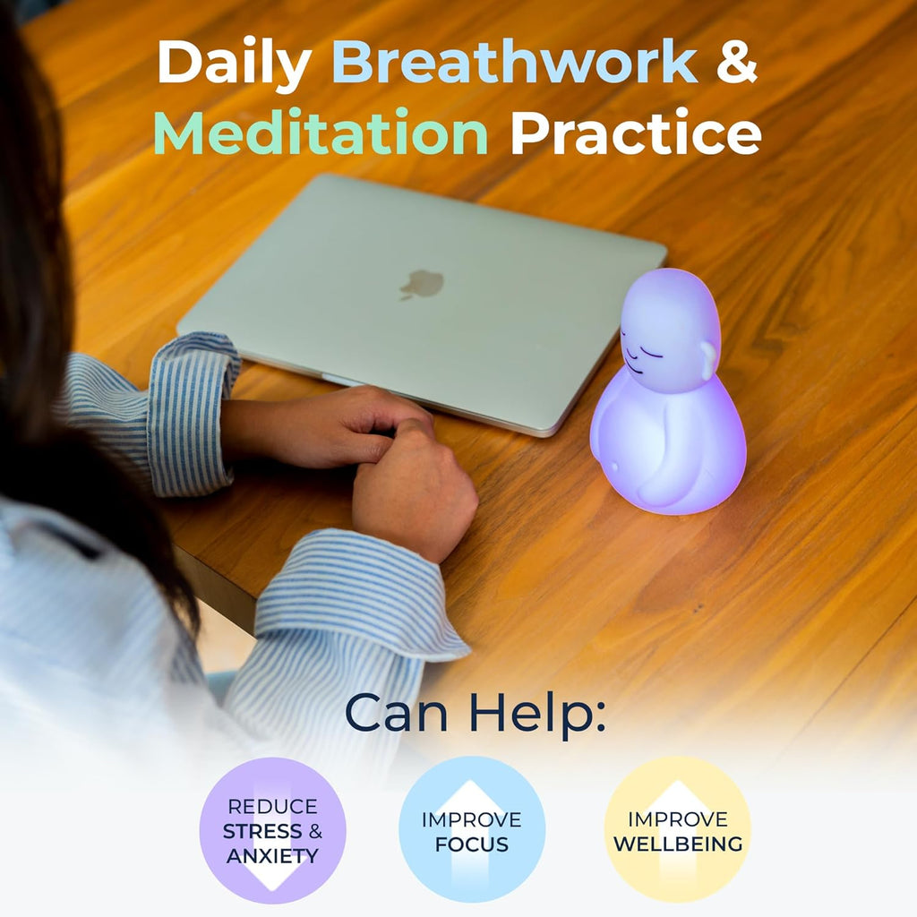 Buy now Mindsight 'Breathing Buddha' Guided Visual Meditation Tool for Mindfulness | Slow Your Breathing & Calm Your Mind for Stress & Anxiety Relief | Perfect for Adults & Kids | Relaxing Self Care Gift at indiglob india