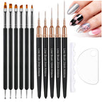 Nail Art Dotting Tools 6PCS Double-ended Brushes Kit Gel Polish | Liner Brushes Design Pen For Nail Drawing And Nail Paint Brushes Small Detail Brushes