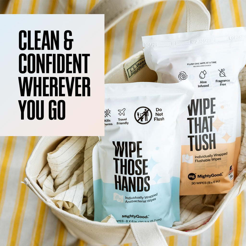 Wipe Those Hands & Wipe That Tush Travel Combo Pack, 60 Wipes Total