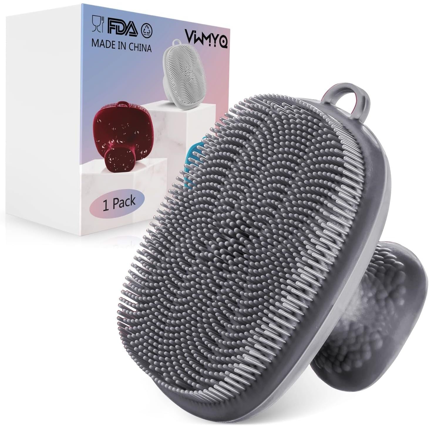 Buy now VWMYQ Face Scrubber, Silicone Face Scrubber for Men Facial Cleansing Brush Silicone Face Wash Brush Manual Waterproof Cleansing Skin Care Face Brushes for Exfoliating- Black Gray at indiglob india