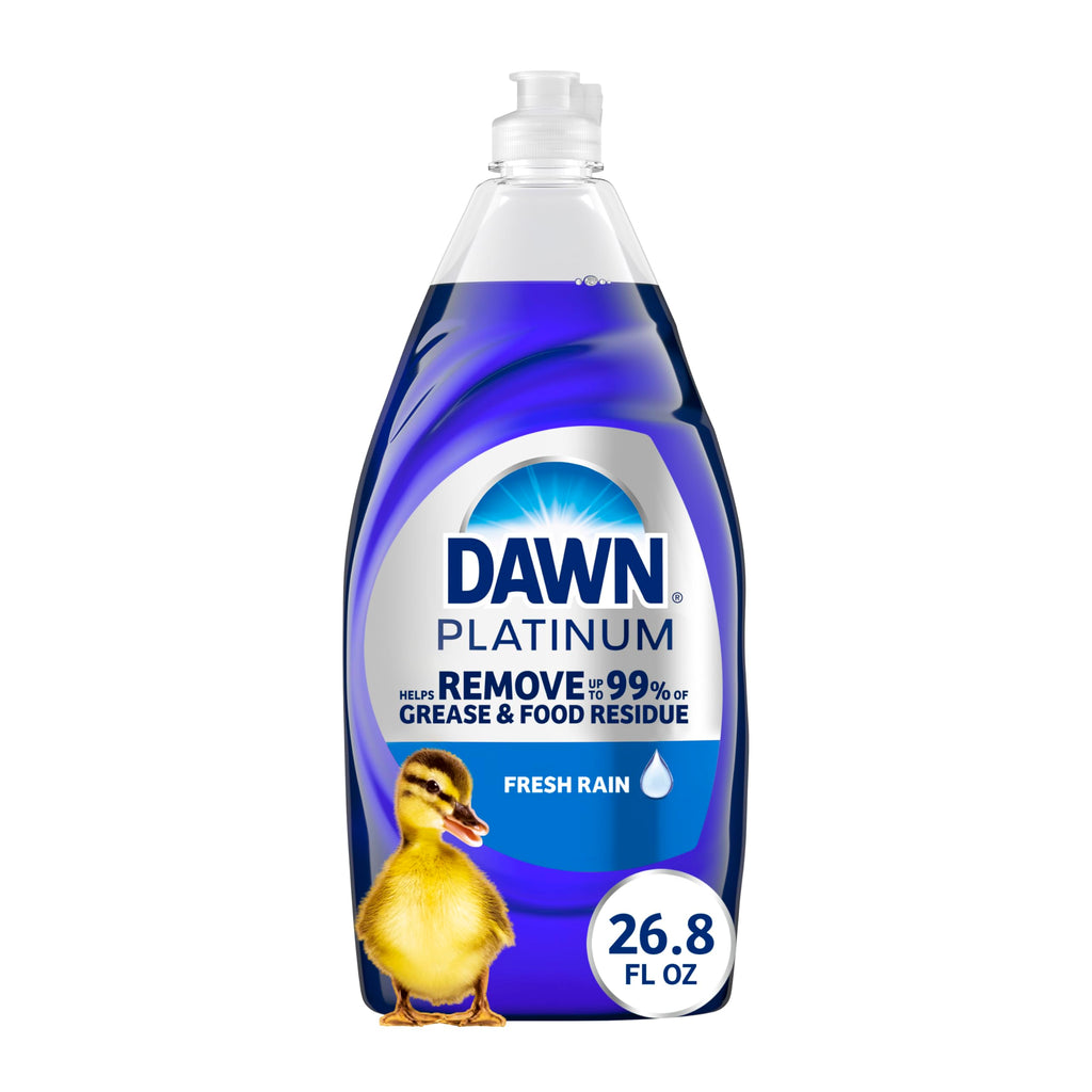Dawn Platinum Liquid Dish Soap, Dishwashing Liquid, Grease Removal, Fresh Rain, 26.8oz