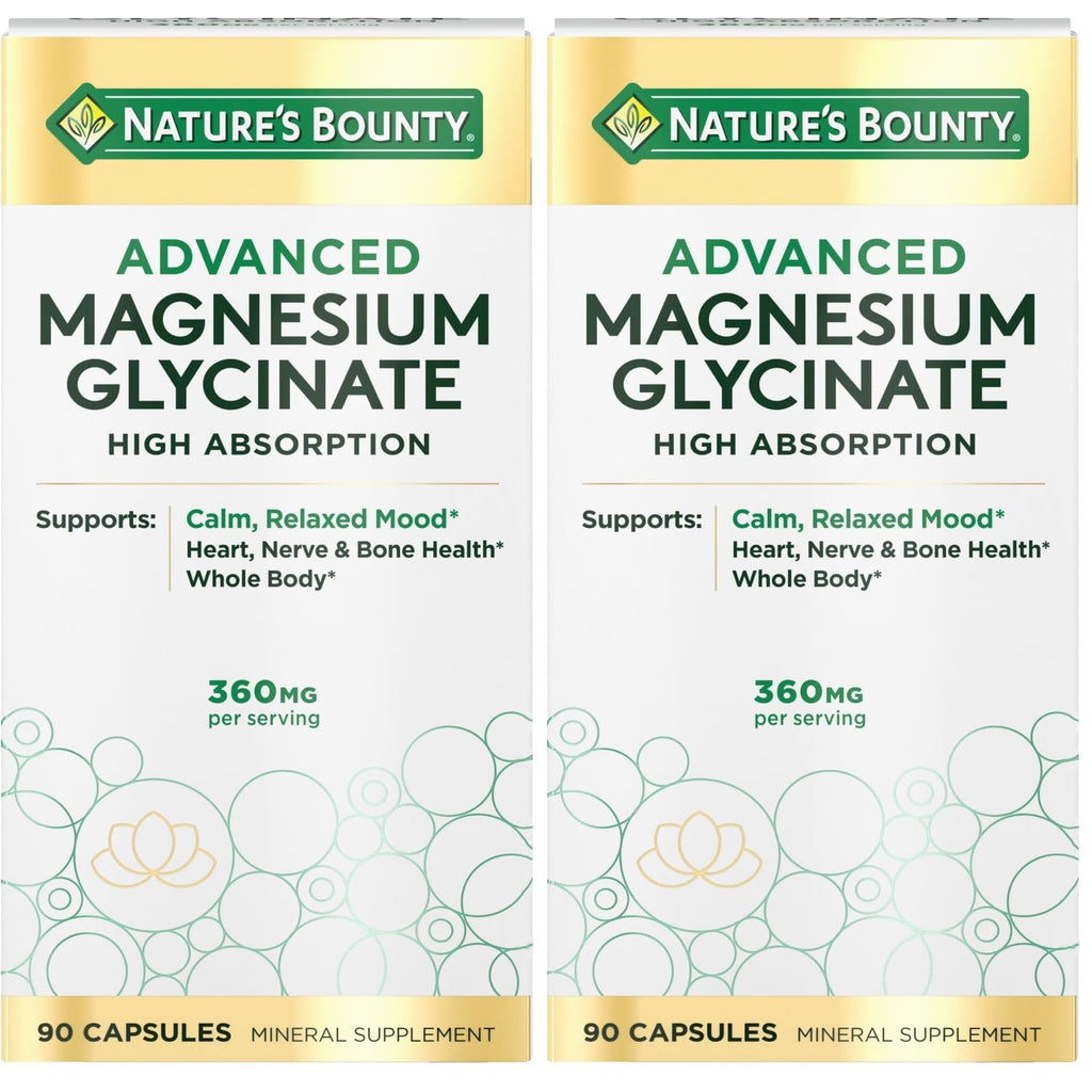 Nature's Bounty Calm Magnesium Glycinate Supplement, 90 Capsules