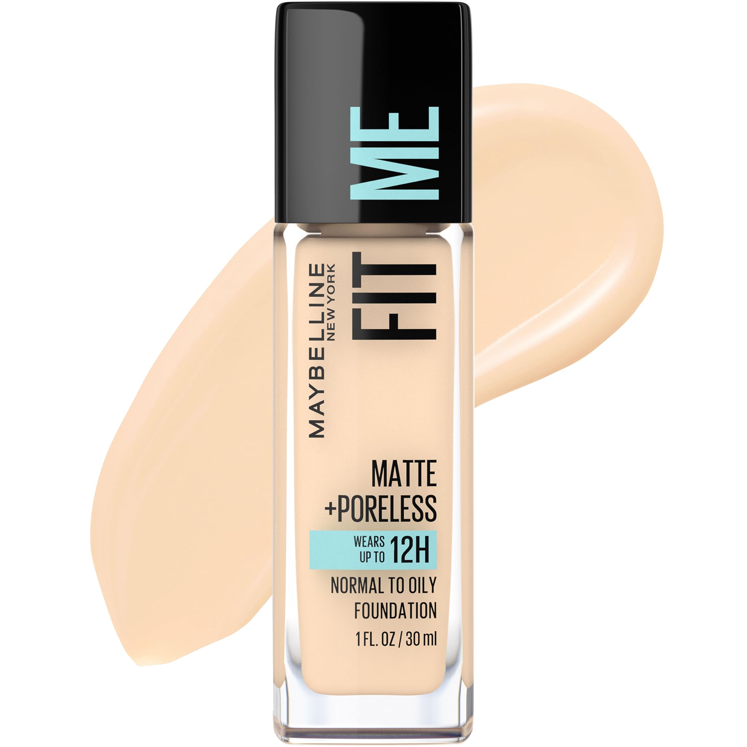 Buy now Maybelline Fit Me Matte + Poreless Liquid Oil-Free Foundation Makeup, Light Beige, 1 Count (Packaging May Vary) at indiglob india